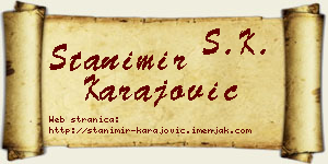 Stanimir Karajović vizit kartica